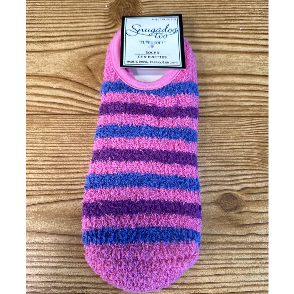 New Womens Snugadoo Too Super Soft Pink And Purple Cozy Socks 9-11 Great Gift